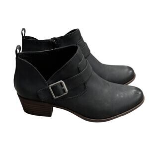 Lucky Brand Women’s Bermer Cutout Stacked Heel Bootie